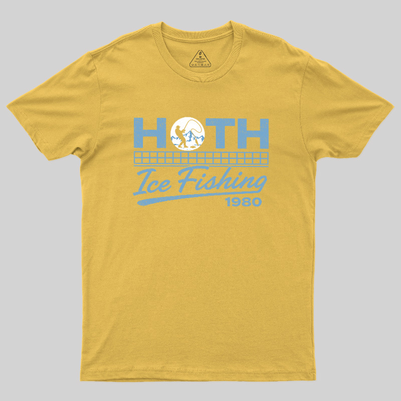 Old School Cold Wilderness Ice Fishing Geek T-Shirt