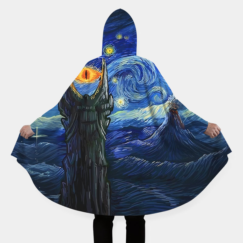 Starry Night of Mountain Flannel Cloak