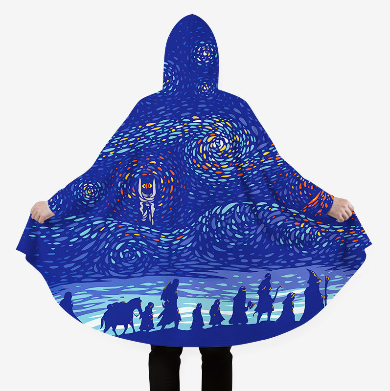 Starry Night Hiking Club Flannel Cloak