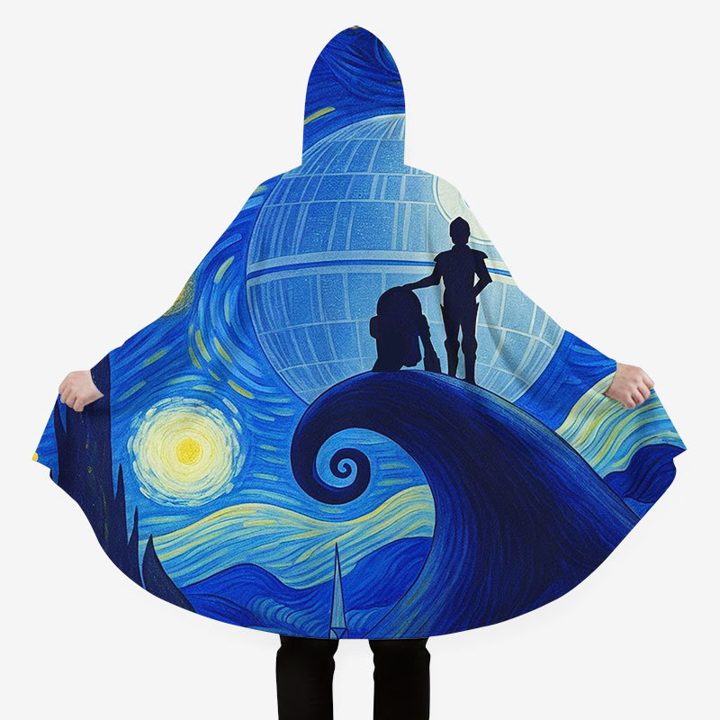 Robot Under The Starry Night Flannel Cloak