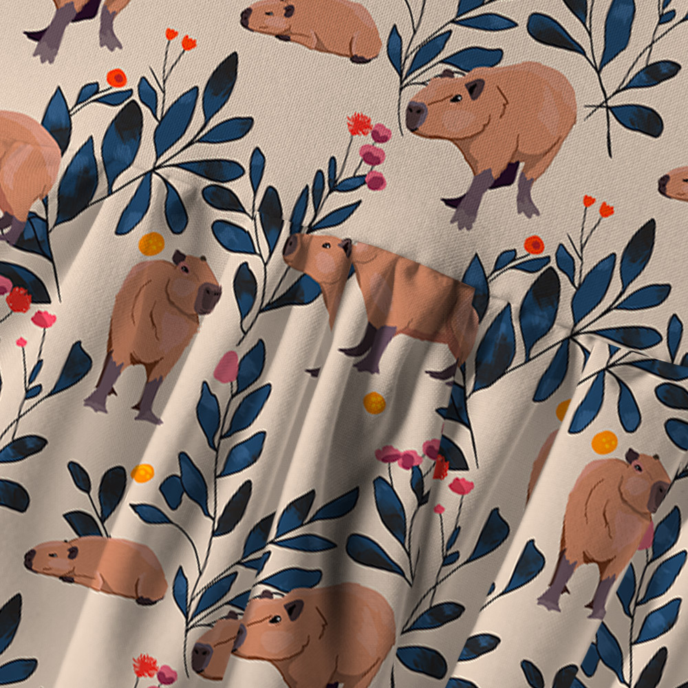 Capybara And Plants Geek A-Line Cami Dress