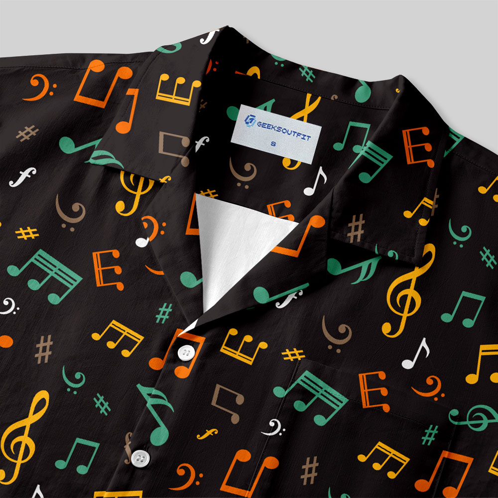Musical Notes Button Up Pocket Shirt