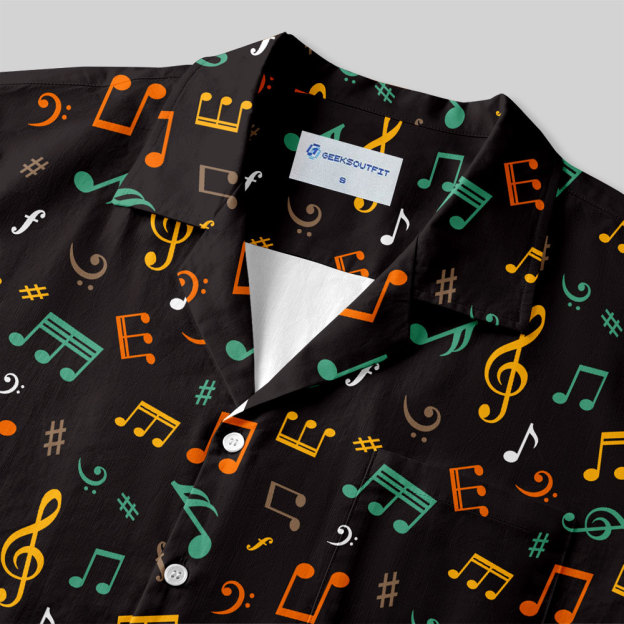 Musical Notes Button Up Pocket Shirt