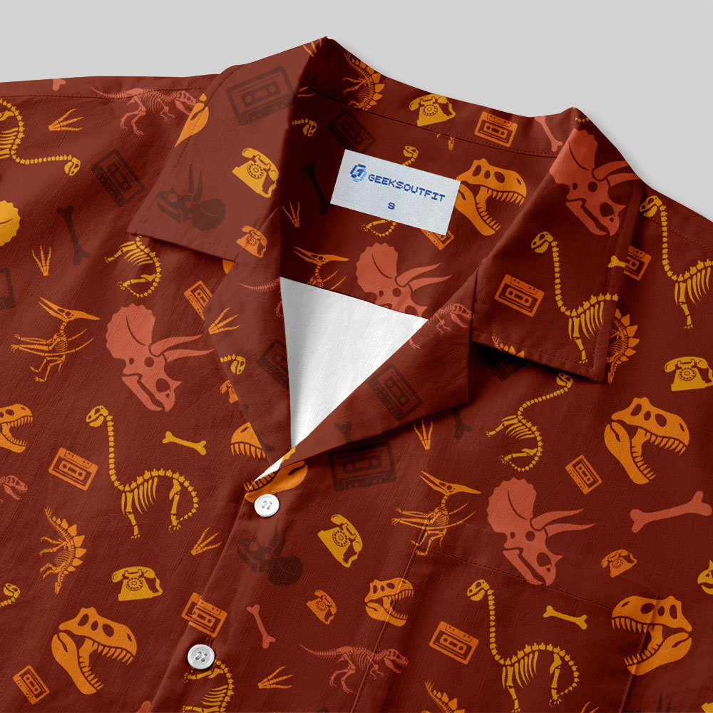 Dinosaur Fossil Button Up Pocket Shirt
