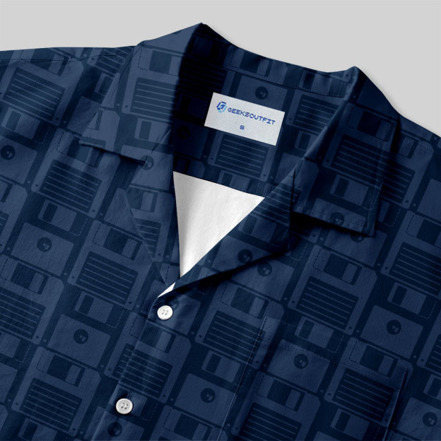 Floppy Disk Button Up Pocket Shirt