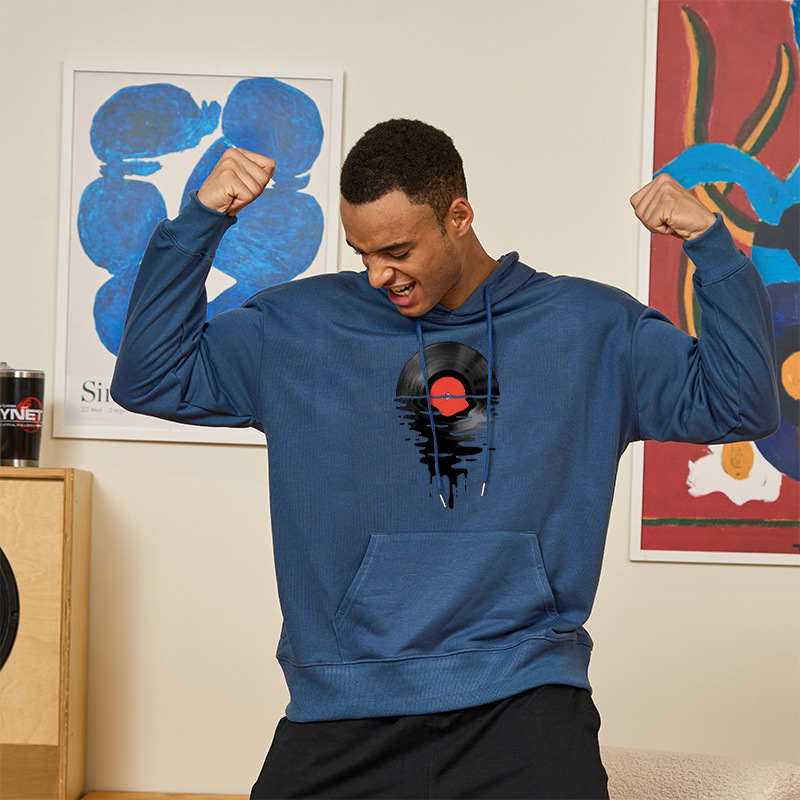 Vinyl LP Music Record Sunset Geek Hoodie