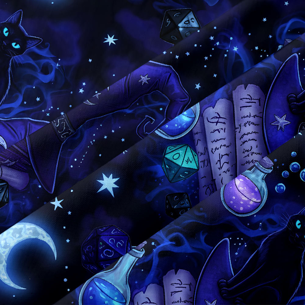 Magic Cats and DND Night Button Up Pocket Shirt