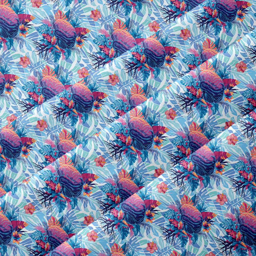 Cyber Tropic Blossom Button Up Pocket Shirt