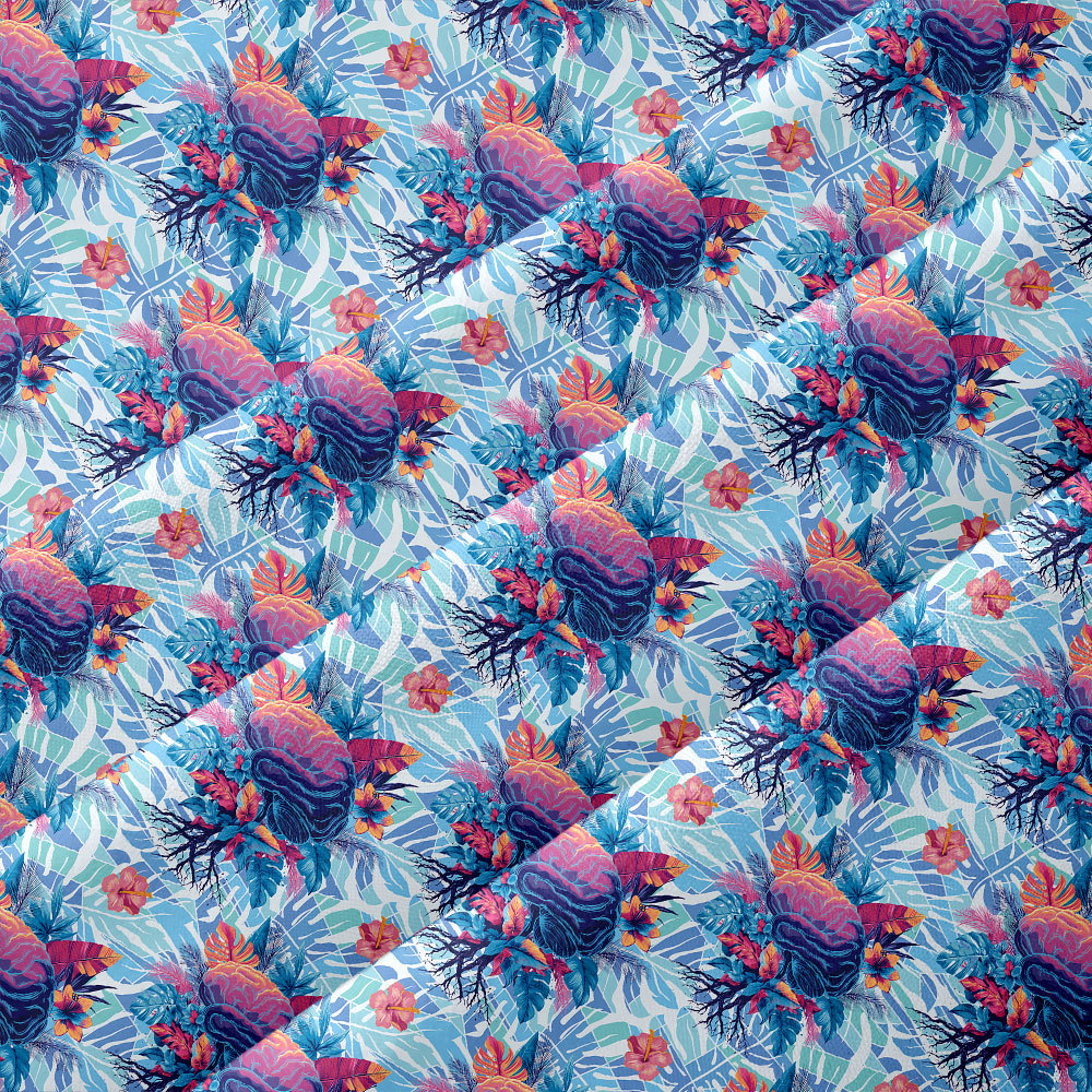 Cyber Tropic Blossom Button Up Pocket Shirt