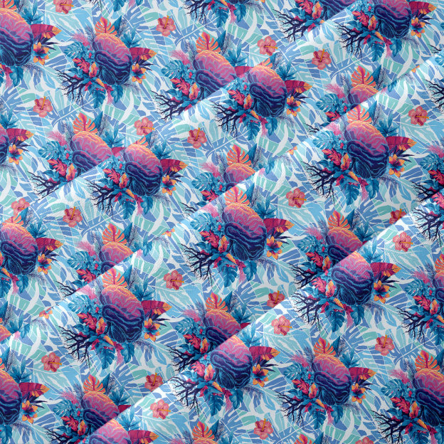 Cyber Tropic Blossom Button Up Pocket Shirt