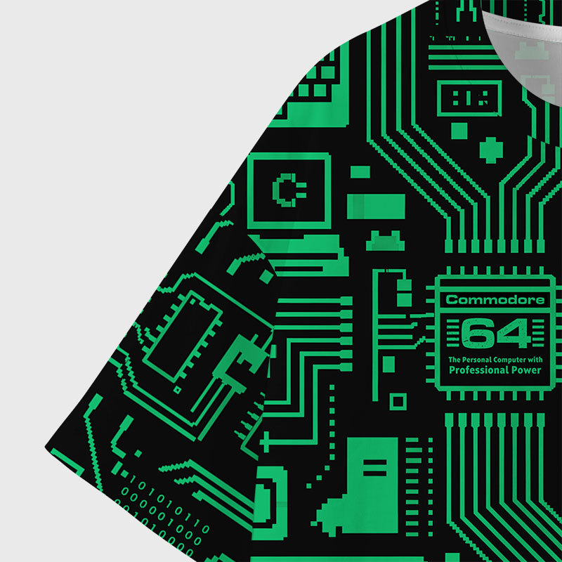 C64 Green Geek All-Over Print T-Shirt
