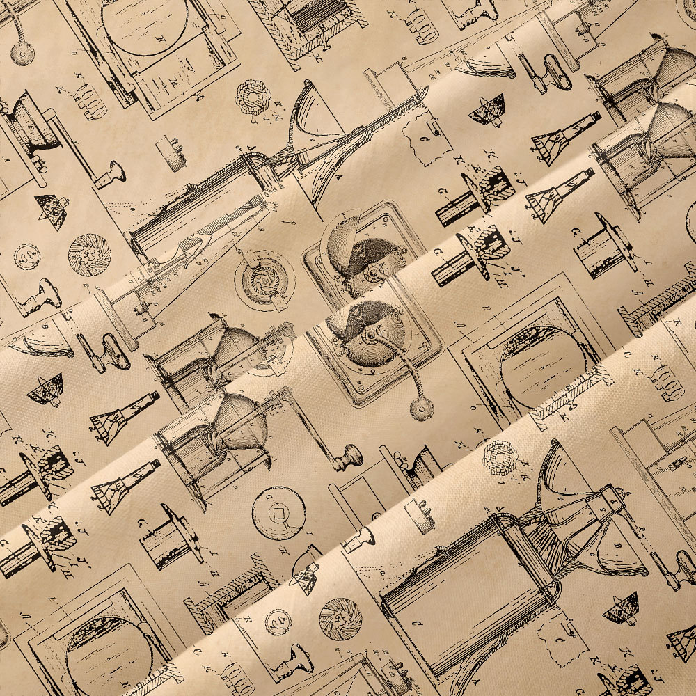 Manual Coffee Grinder Blueprint Button Up Pocket Shirt