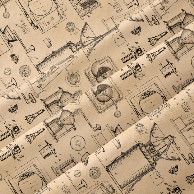 Manual Coffee Grinder Blueprint Button Up Pocket Shirt