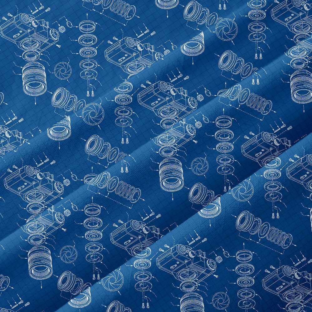 Camera Blueprint Button Up Pocket Shirt