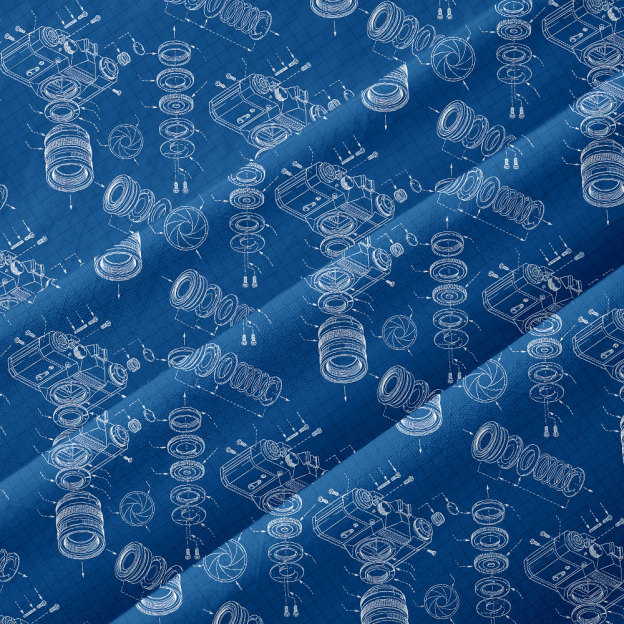 Camera Blueprint Button Up Pocket Shirt