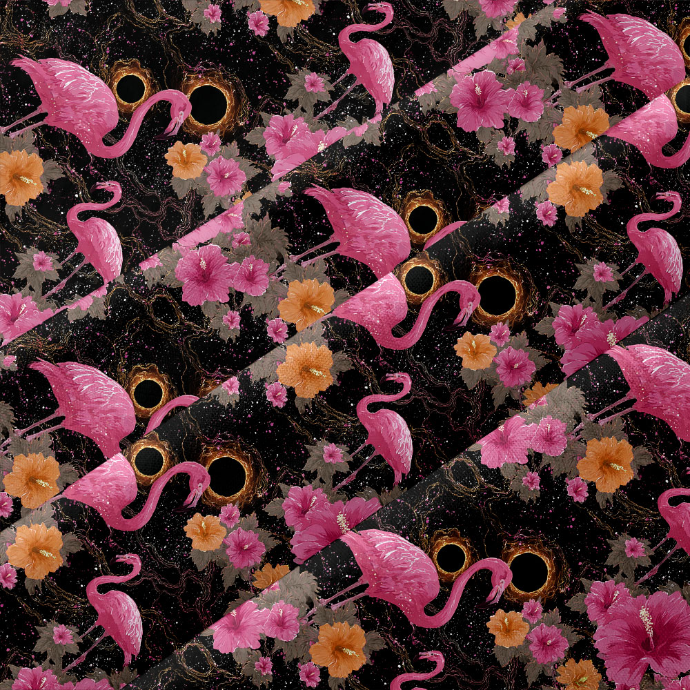 Cosmic Flamingo Button Up Pocket Shirt