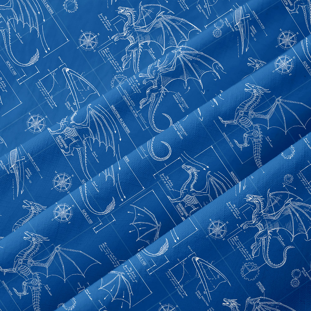 Dinosaur Blueprint Button Up Pocket Shirt