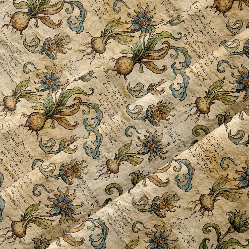 Voynich Manuscript Button Up Pocket Shirt