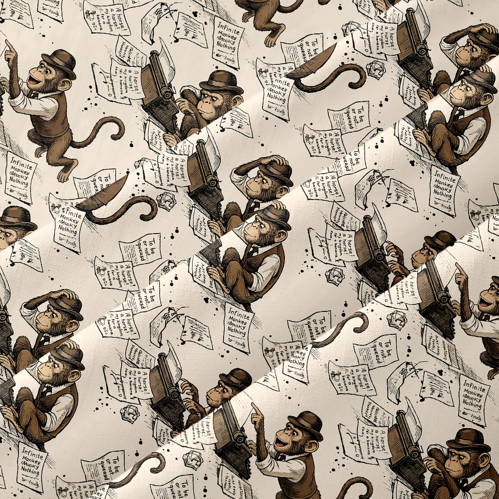 Monkey Manuscript Button Up Pocket Shirt