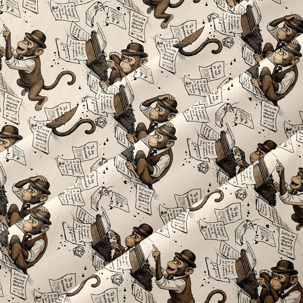 Monkey Manuscript Button Up Pocket Shirt