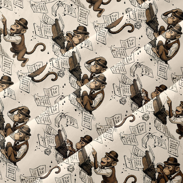 Monkey Manuscript Button Up Pocket Shirt