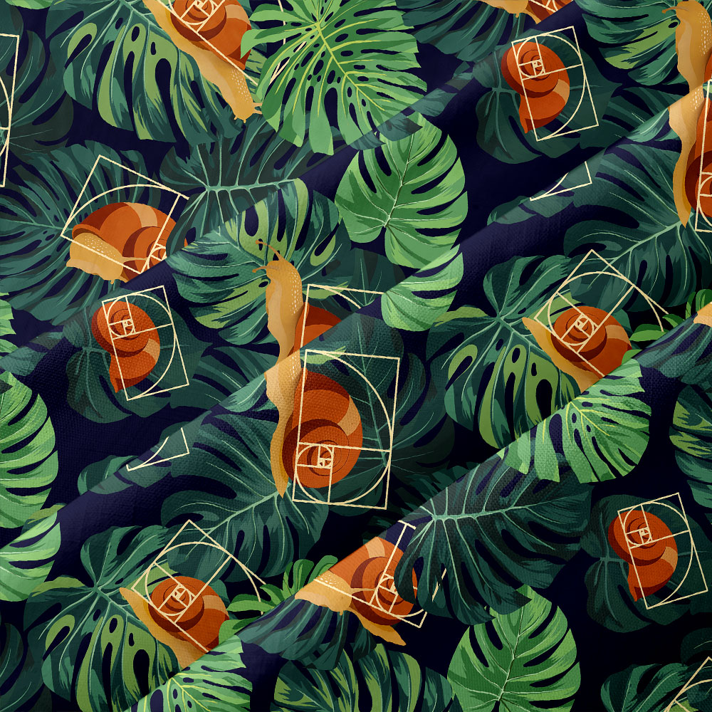 Fibonacci Snail Button Up Pocket Shirt