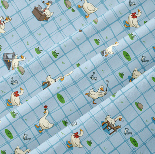 Blue Checkered Goose Button Up Pocket Shirt