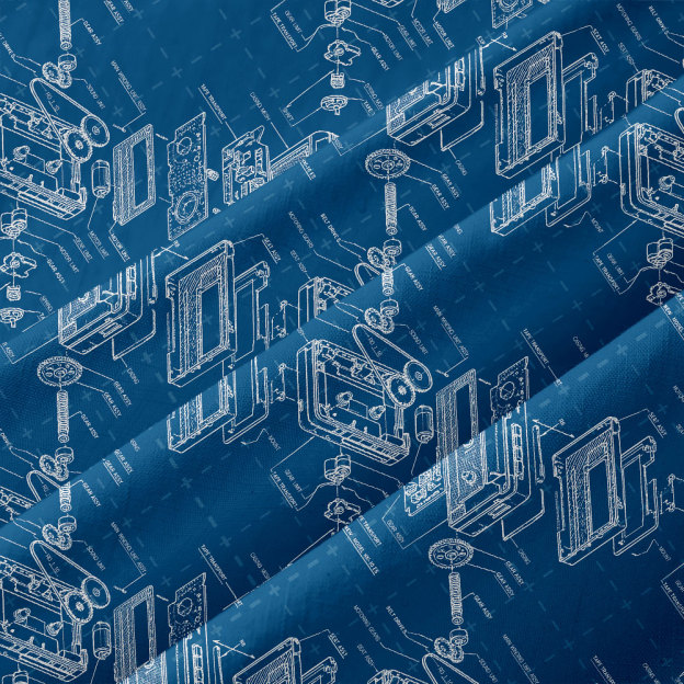 Cassette Blueprint Button Up Pocket Shirt