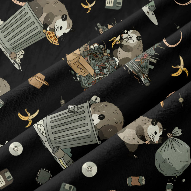 Cyber Scavenger Black Button Up Pocket Shirt