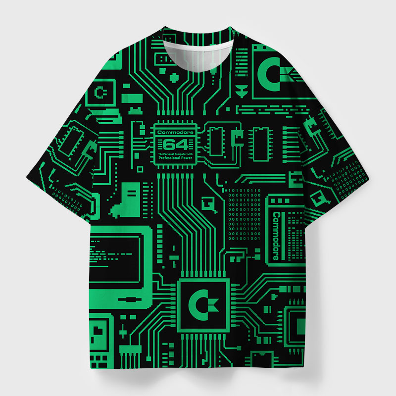 C64 Green Geek All-Over Print T-Shirt