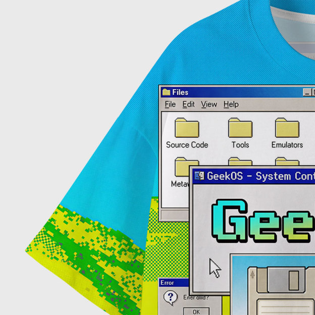 GeekOS v1.0 Geek Eco Oversized Graphic Tees