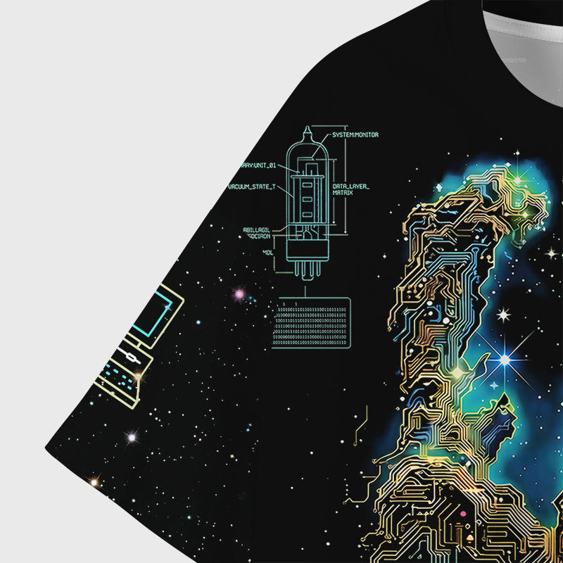Digital Pillars Of Creation Geek Eco Oversized Graphic Tees