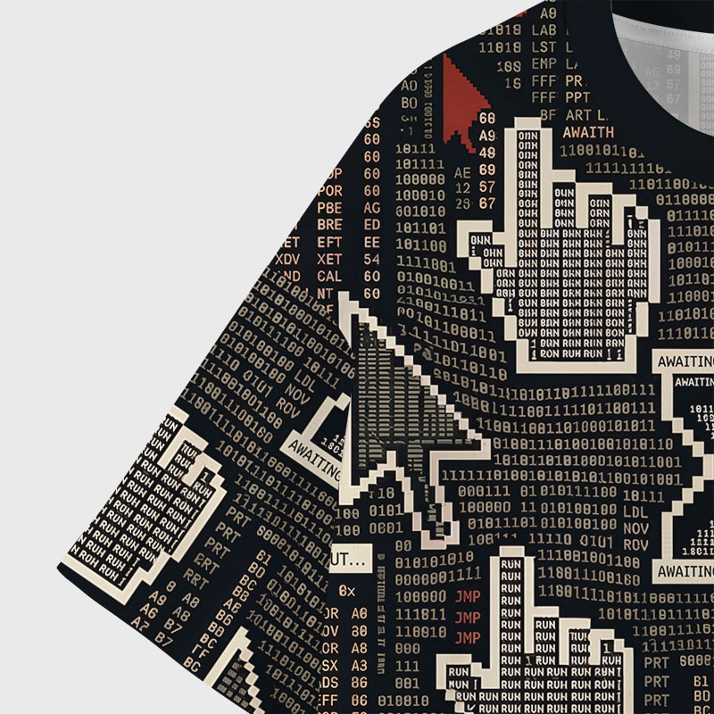 Awaiting Input Geek Eco Oversized Graphic Tees