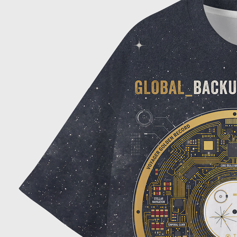 Global Backup Protocol Geek Eco Oversized Graphic Tees