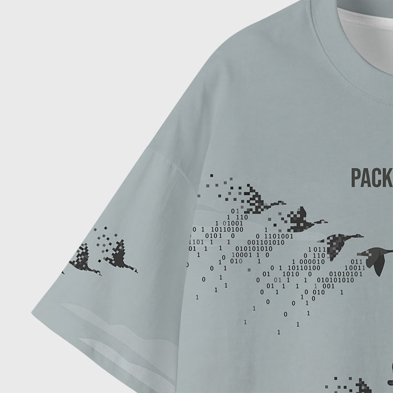 Packet Loss Detected Geek Eco Oversized Graphic Tees