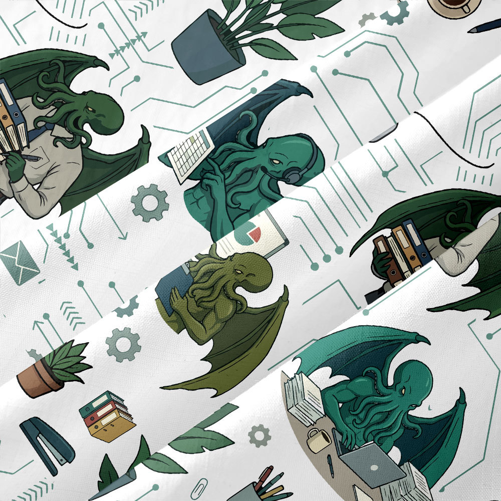 Office Cthulhu Button Up Pocket Shirt