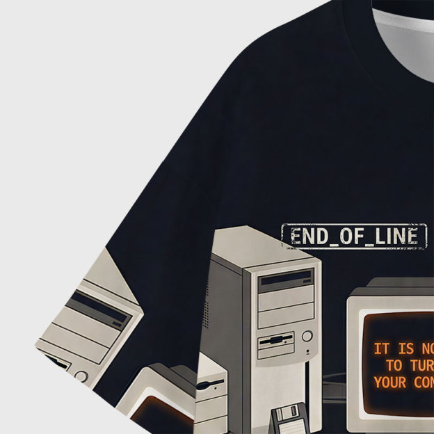End Of Line Geek Eco Oversized Graphic Tees