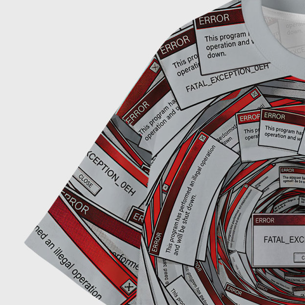 System Crash Loop Geek Eco Oversized Graphic Tees