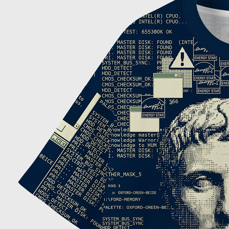 Digital Humanism Geek Eco Oversized Graphic Tees