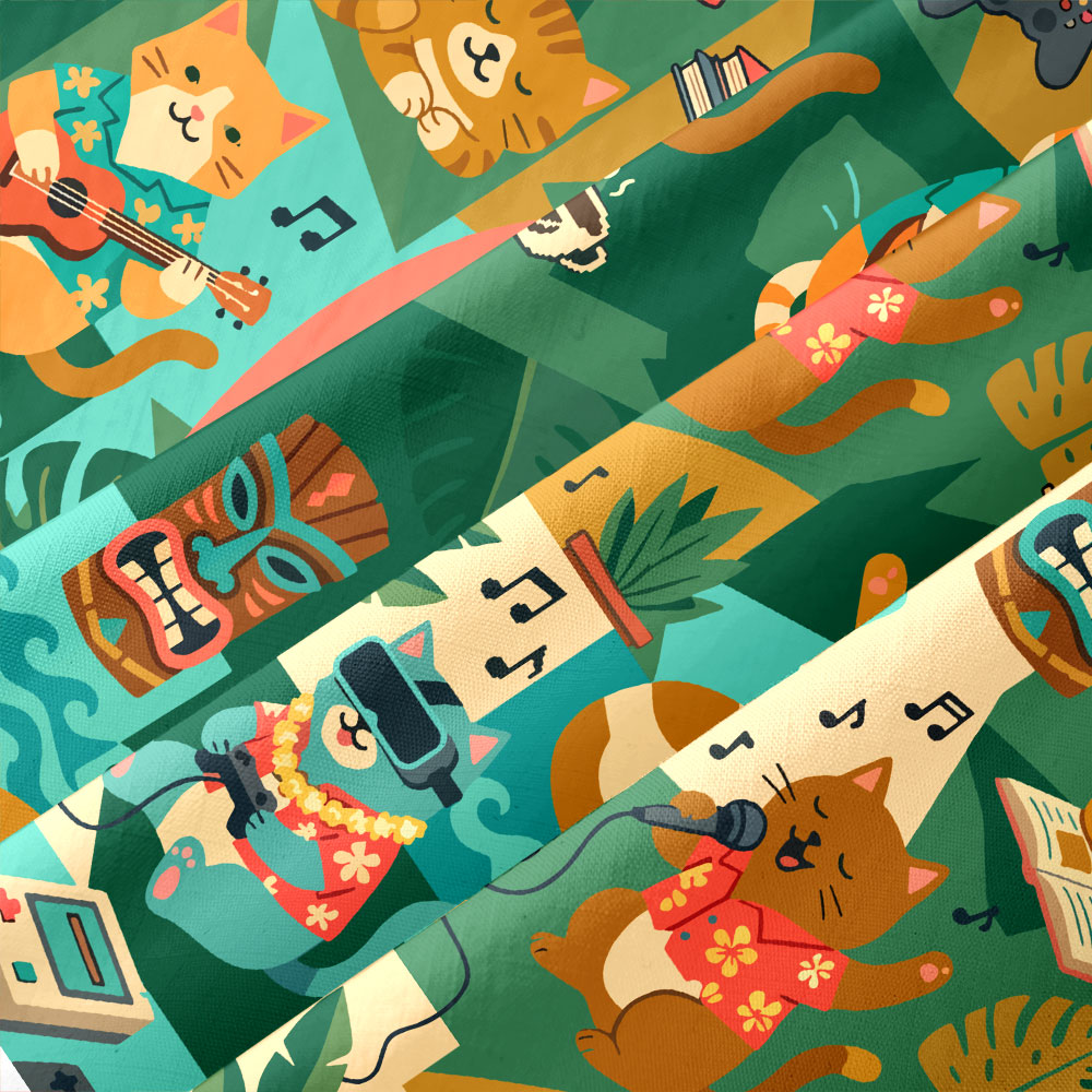 Meow-Laxing Lazy Cat Button Up Pocket Shirt