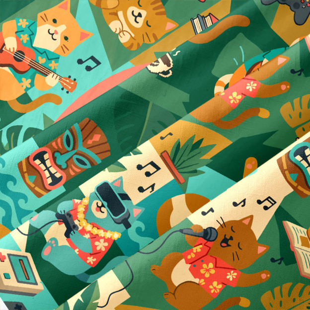 Meow-Laxing Lazy Cat Button Up Pocket Shirt