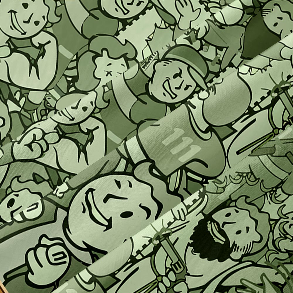 Vault Boy Green Button Up Pocket Shirt