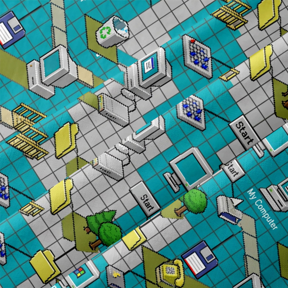 System Reboot 90s Desktop Aesthetic Button Up Pocket Shirt