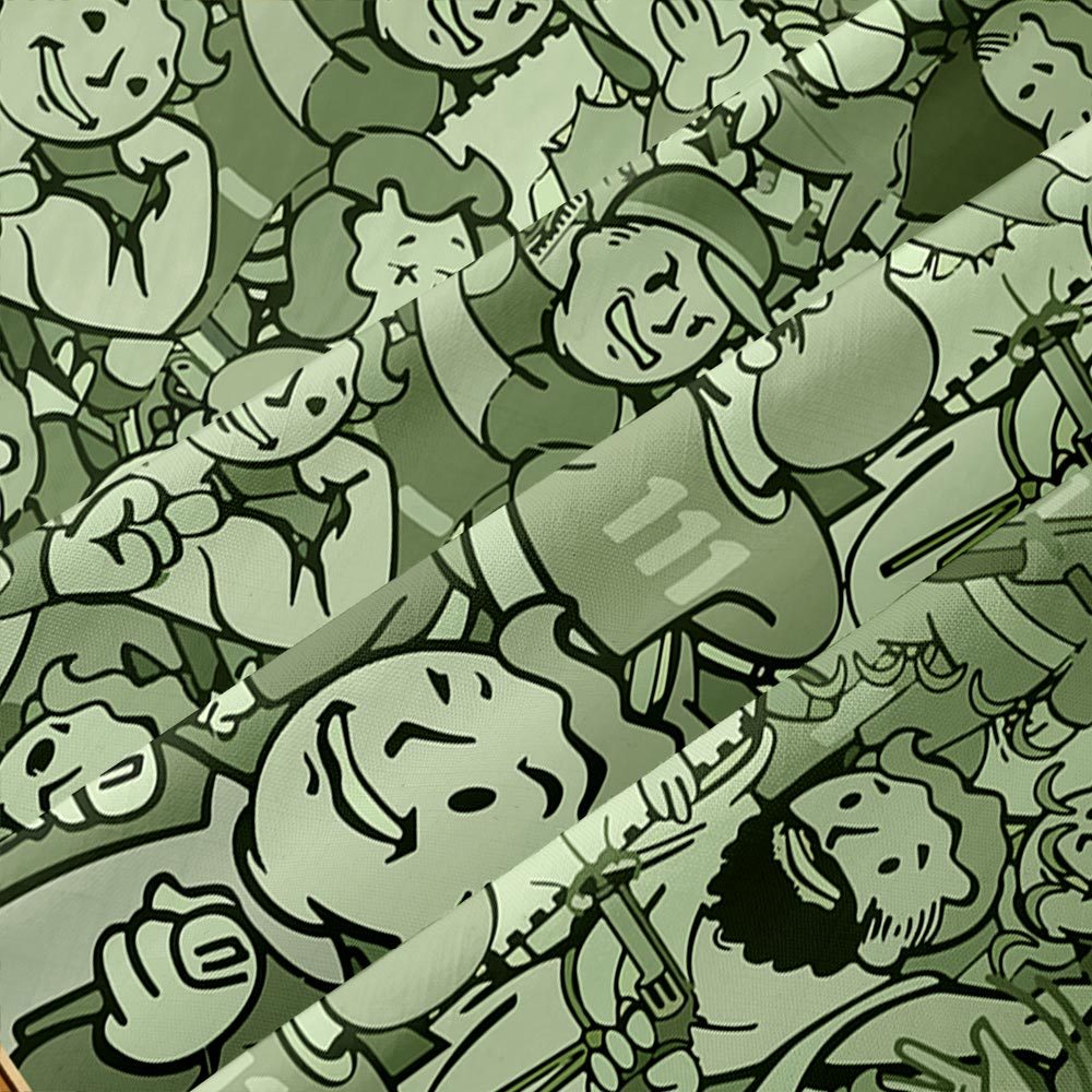 Vault Boy Green Button Up Pocket Shirt