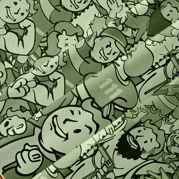 Vault Boy Green Button Up Pocket Shirt