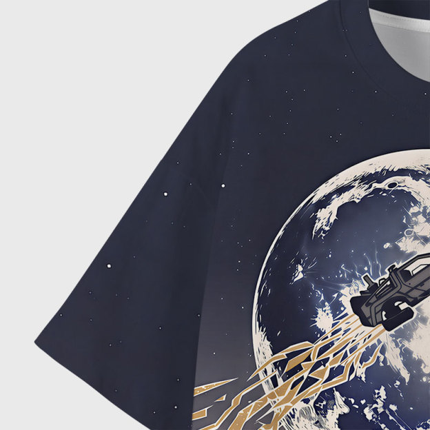 Temporal Collision Geek Eco Oversized Graphic Tees
