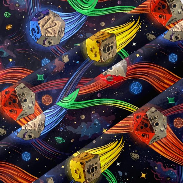 Tabletop Adventurer's Galaxy Quest Polyhedral Button Up Pocket Shirt