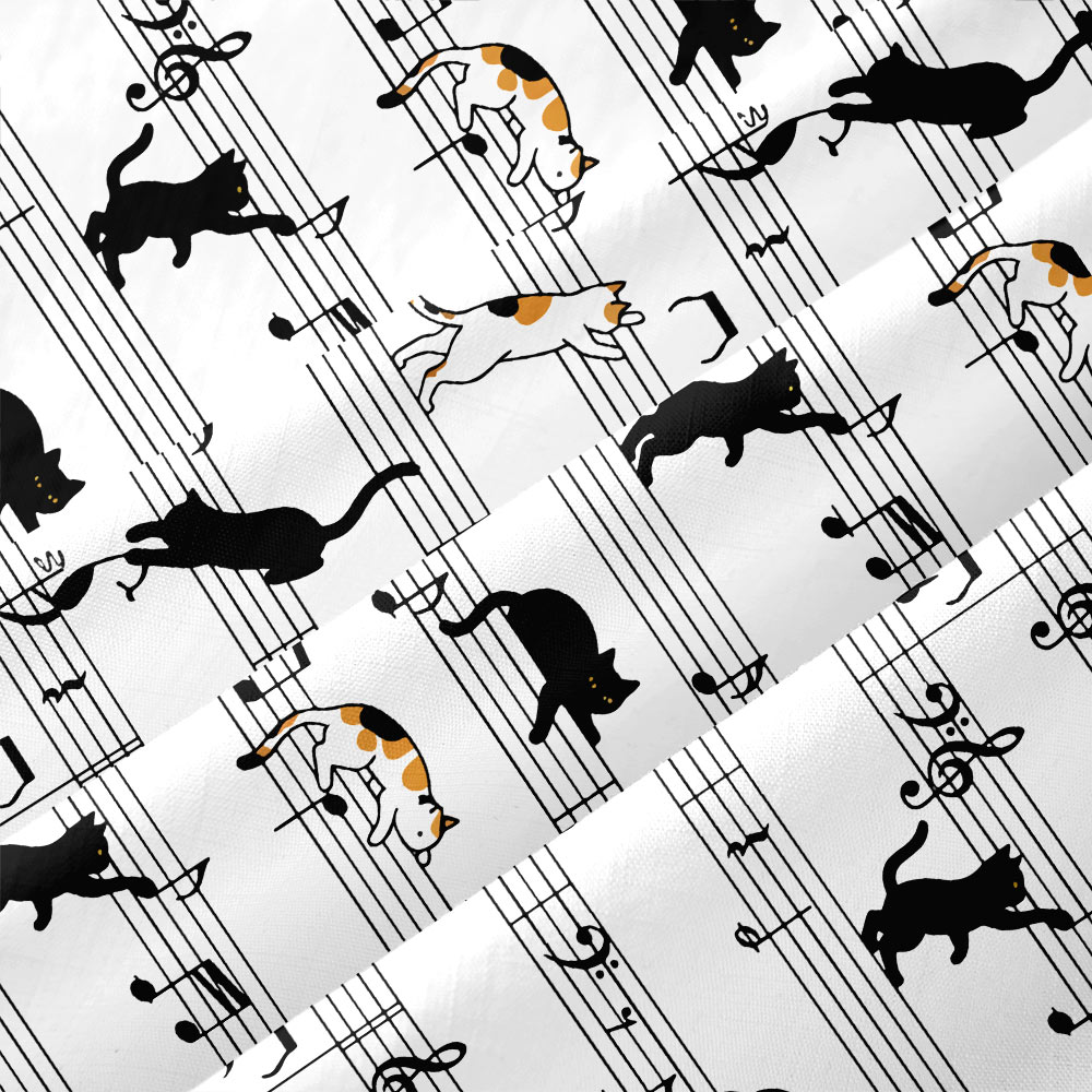 Meow-sic Notes Playful Kittens on Musical Staff Button Up Pocket Shirt