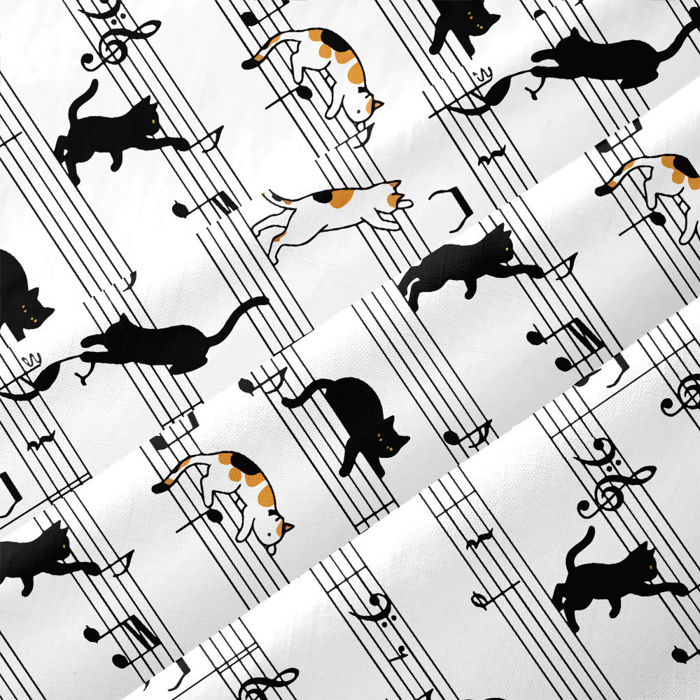 Meow-sic Notes Playful Kittens on Musical Staff Button Up Pocket Shirt