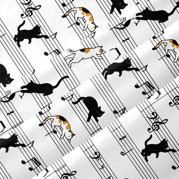 Meow-sic Notes Playful Kittens on Musical Staff Button Up Pocket Shirt